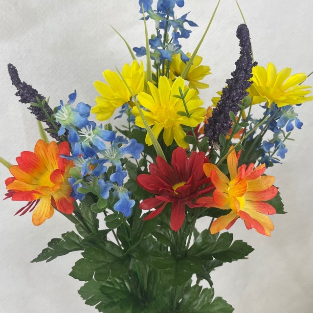 21&quot; WILDFLOWER MIXED BUSH X12 RED/YELLOW/BLUE