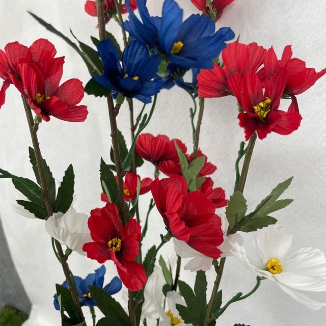 24.5&quot; COSMOS BUSH X5  RED/WHITE/BLUE