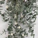 24&quot; FROSTED EUCALYPTUS AND PINE HANGER W/ WHITE BERRIES AND BELLS