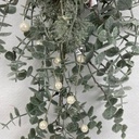 24" FROSTED EUCALYPTUS AND PINE HANGER W/ WHITE BERRIES AND BELLS