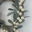 5.5&quot; FROSTED MISTLETOE CANDLE RING