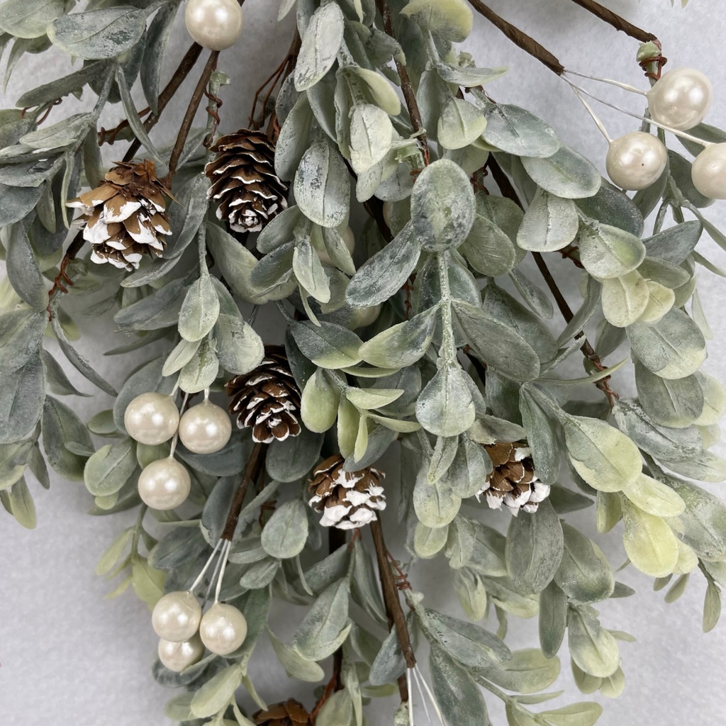 16" EUCALYPTUS HANGER W/ WHITE BERRIES AND CONES