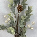 16" EUCALYPTUS SPRAY W/ WHITE BERRIES AND CONES