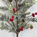 28" EUCALYPTUS SPRAY W/ RED BERRIES AND CONES