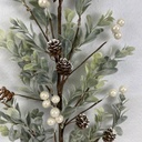 28" EUCALYPTUS SPRAY W/ WHITE BERRIES AND CONES