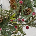 20" WREATH W/ GLITTER PINE EUCALYPTUS AND RED BERRY