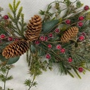 28"  W/ GLITTER PINE EUCALYPTUS AND RED BERRY 