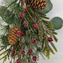 17&quot; HANGER W/ GLITTER PINE EUCALYPTUS AND RED BERRY