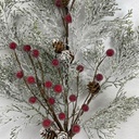 32" PINE SPRAY W/ SNOW AND RED BERRIES