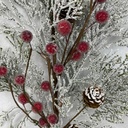 26" PINE SPRAY W/ SNOW AND RED BERRIES