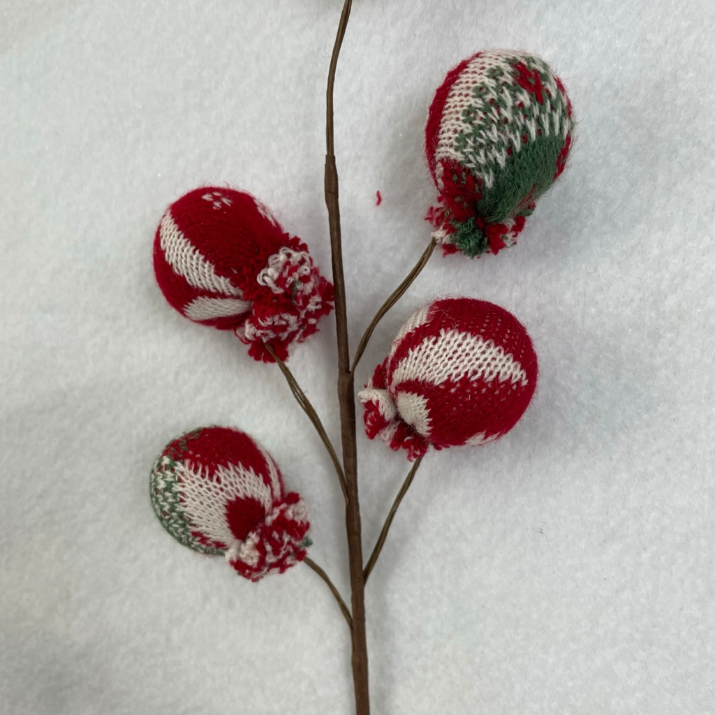 12" RED AND GREEN SWEATER BALL PICK