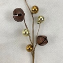 12" PICK W/ BELLS AND METALLIC GOLD/BRONZE BALLS