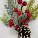 11" FROSTED MIXED PINE PICK W/ BERRIES 