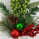 20" PINE SPRAY W/ BERRIES AND BALLS RED/GREEN