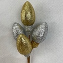 10"GLITTER LIGHT BULB PICK SILVER/GOLD