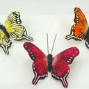 BUTTERFLIES 3.5" FEATHER  3-AST W/CLIP