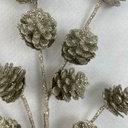 26&quot; PINECONE SPRAY X5 PLATINUM GLITTERED