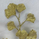 25" GLITTERED GINKO LEAF SPRAY X3 GOLD