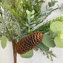 28&quot; EUCALYPTUS/CEDAR SPRAY W/CONES