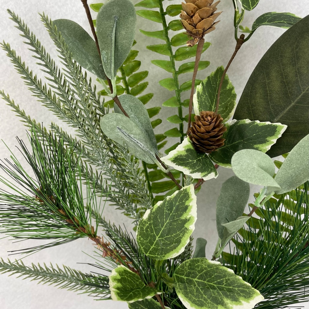 29" PINE & MIXED FOLIAGE SPRAY W/CONES