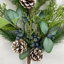 27" MIXED PINE & LEAF SPRAY W/BLUE BERRIES