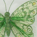 BUTTERFLY 7" GLITTER GREEN W/CLIP