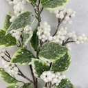 28&quot; FROSTED WHITE BERRY SPRAY W/ VARIGATED LEAVES