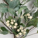 28&quot; FROSTED LEAF BUSH W/ WHITE BERRIES