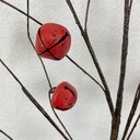 30&quot; JINGLEBELL TWIG SPRAY RED