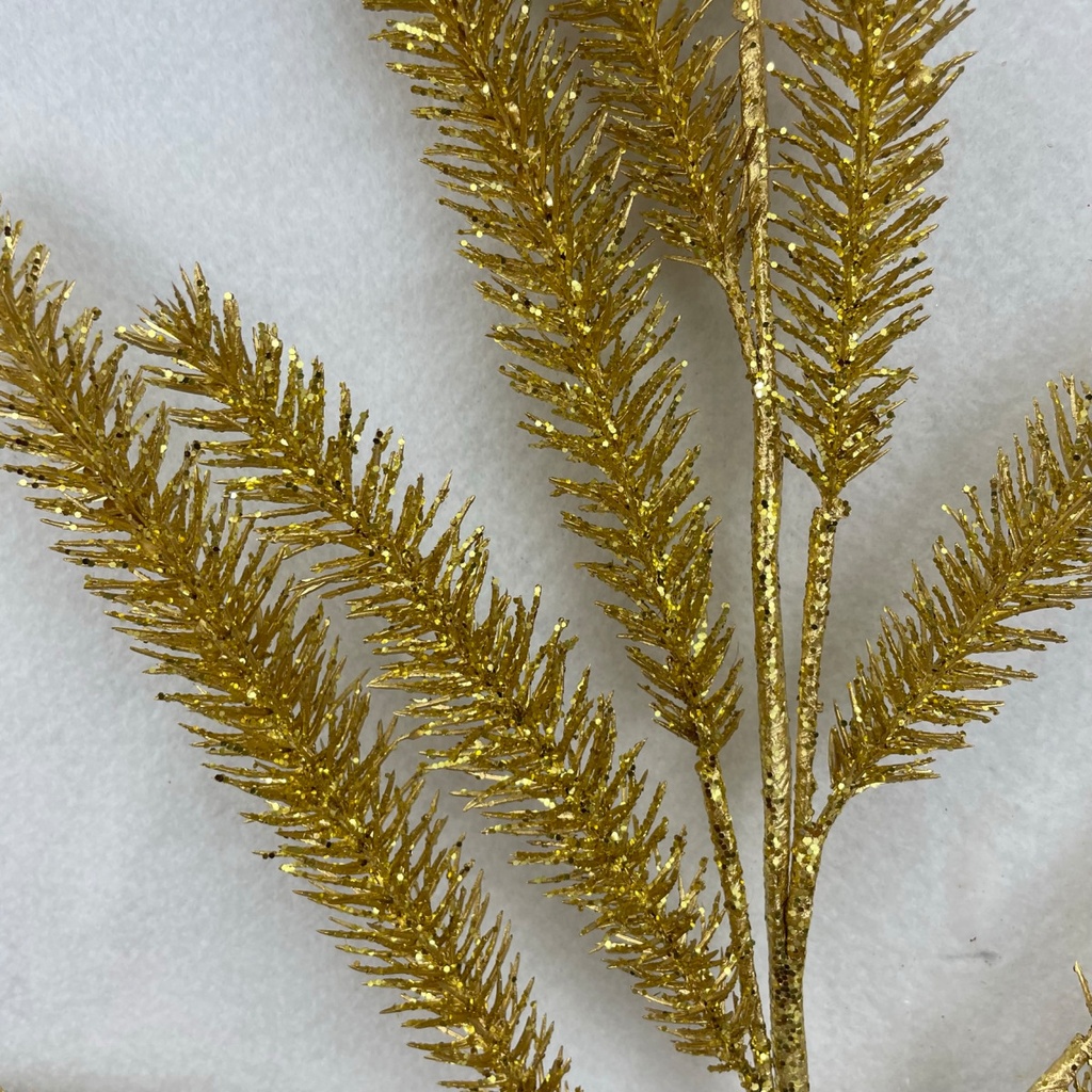 32" GLITTER FOXTAIL FERN SPRAY GOLD