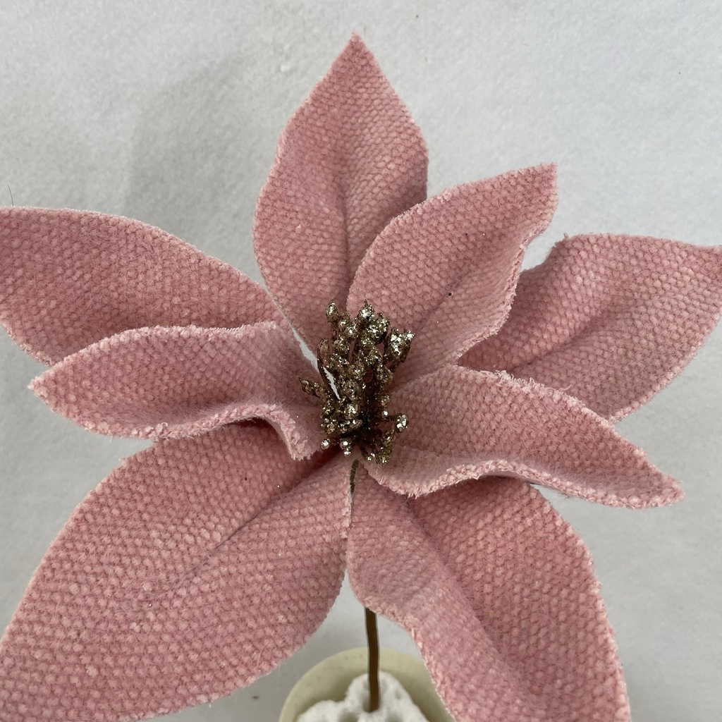 14" FELT POINSETTIA PICK 10" dia PINK