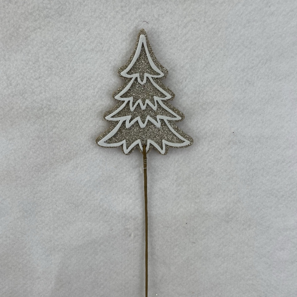 18" GLITTER TREE PICK 5" FELT TREE PLATINUM