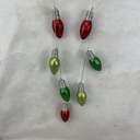 53" GLITTER LIGHTBULB GARLAND RED/GREEN MIX