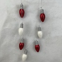 53" GLITTER LIGHTBULB GARLAND RED/WHITE