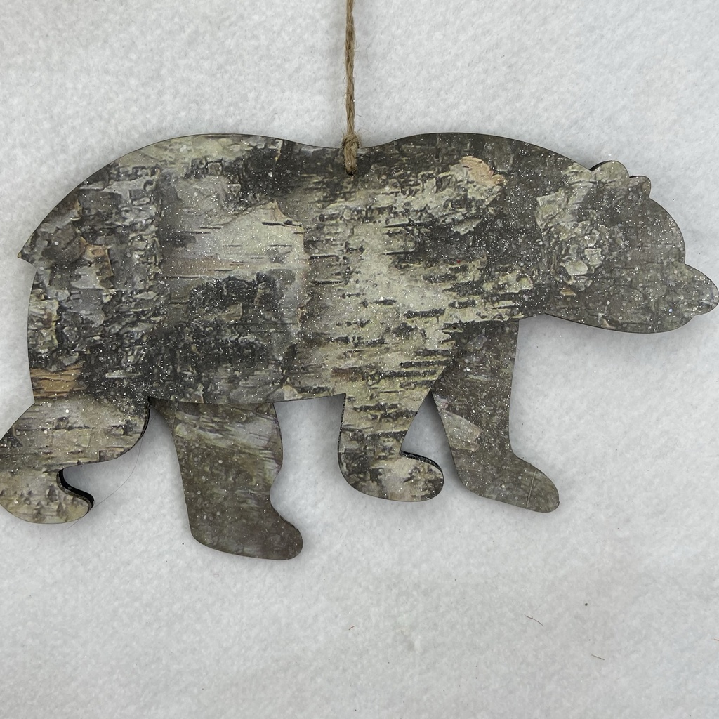 9&quot; BIRCH LOOK BEAR HANGER