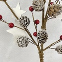 28&quot; BERRY AND CONE SPRAY W/ STARS SNOWY