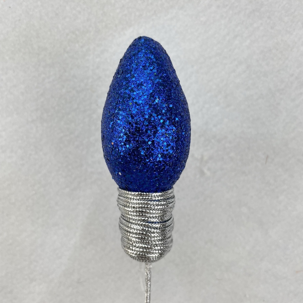 18" GLITTER LIGHTBULB PICK 4.5" BULB DARK BLUE