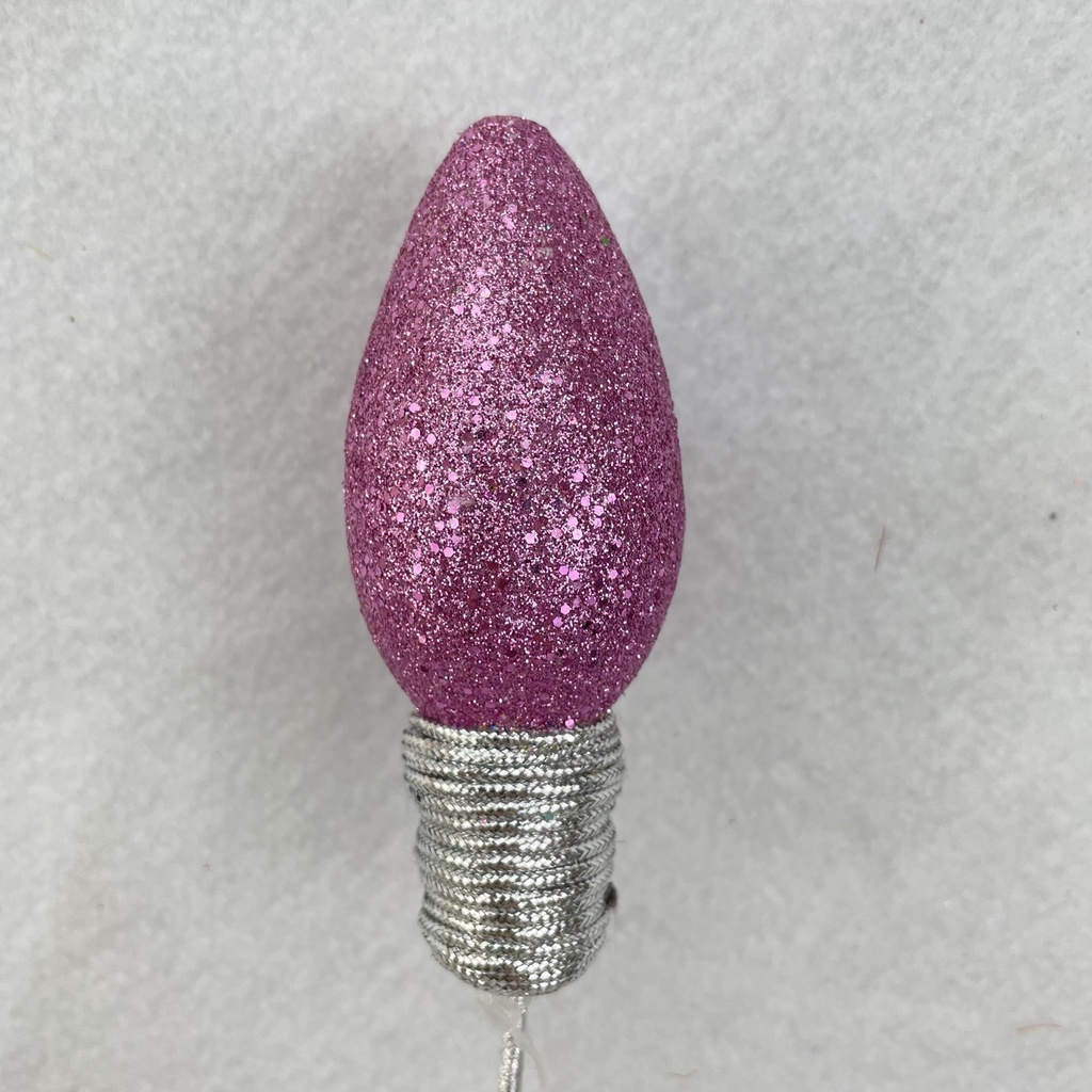 18" GLITTER LIGHTBULB PICK 4.5" BULB PINK