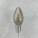 18" GLITTER LIGHTBULB PICK 4.5" BULB PLATINUM