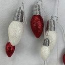 28" HANGING LIGHTBULB SPRAY X3 RED/WHITE