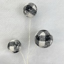 29&quot; PLAID BALL SPRAY BLACK AND WHITE
