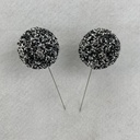 1.5&quot; dia BLACK AND SILVER BEADED PICKS 12/BOX