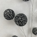 29&quot; BLACK AND SILVER BEADED BALL SPRAY LARGE