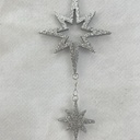 84&quot; GLITTERY STAR GARLAND SILVER