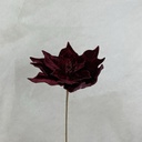 20" VELVET POINSETTIA PICK 10" dia BURGUNDY