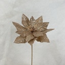 20" GLITZY POINSETTIA PICK 12" dia ROSE GOLD 