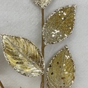 28" METALLIC GLITZY LEAF SPRAY CHAMPAGNE