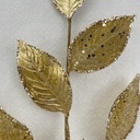 28" METALLIC GLITZY LEAF SPRAY GOLD