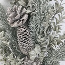 28&quot; PINE AND LEAF SPRAY W/ SNOW