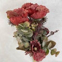 17" POPPY/EUCALYPTUS BUNDLE W/ FOLIAGE RED